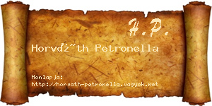 Horváth Petronella névjegykártya