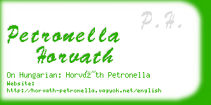 petronella horvath business card